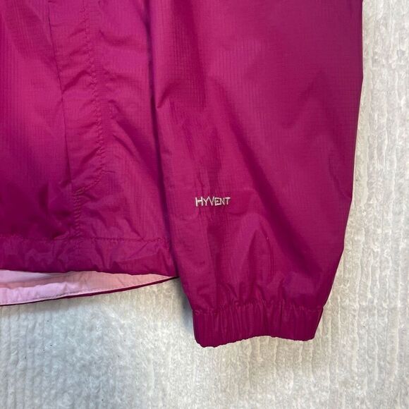 The North Face Pink Vented Zip Hyvent Windbreaker Hooded Jacket Size Large - Picture 4 of 13